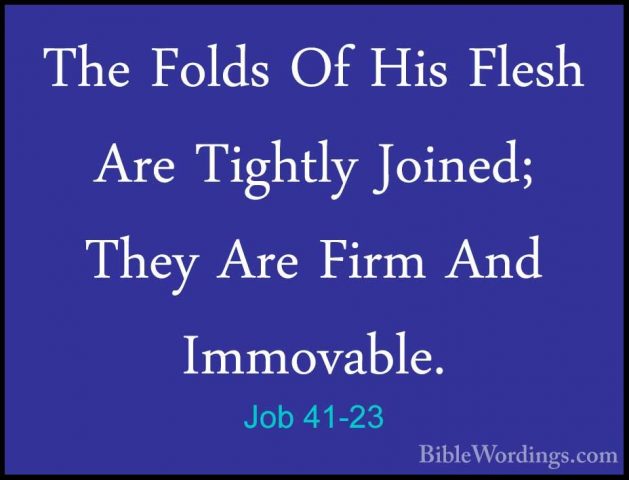 Job 41-23 - The Folds Of His Flesh Are Tightly Joined; They Are FThe Folds Of His Flesh Are Tightly Joined; They Are Firm And Immovable. 