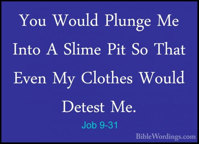 Job 9-31 - You Would Plunge Me Into A Slime Pit So That Even My CYou Would Plunge Me Into A Slime Pit So That Even My Clothes Would Detest Me. 