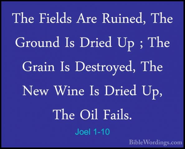 Joel 1-10 - The Fields Are Ruined, The Ground Is Dried Up ; The GThe Fields Are Ruined, The Ground Is Dried Up ; The Grain Is Destroyed, The New Wine Is Dried Up, The Oil Fails. 