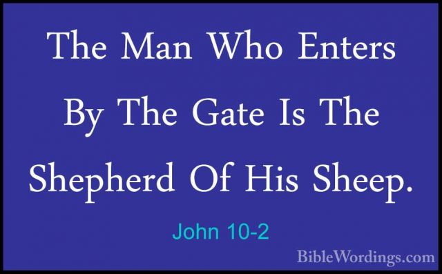 John 10-2 - The Man Who Enters By The Gate Is The Shepherd Of HisThe Man Who Enters By The Gate Is The Shepherd Of His Sheep. 