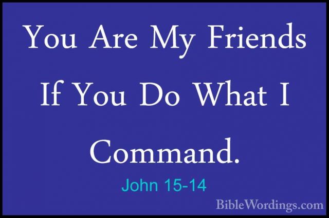 John 15-14 - You Are My Friends If You Do What I Command.You Are My Friends If You Do What I Command. 