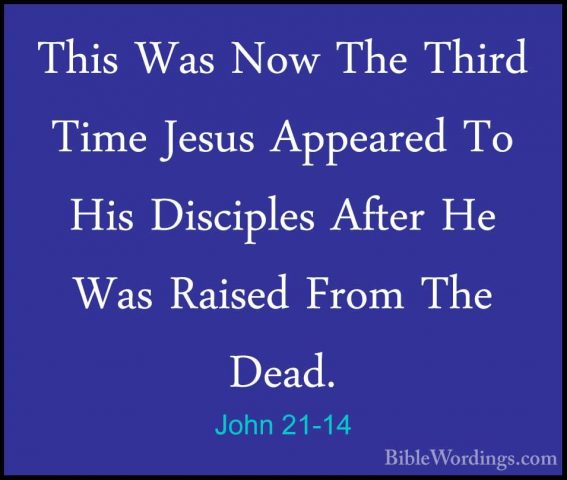 John 21-14 - This Was Now The Third Time Jesus Appeared To His DiThis Was Now The Third Time Jesus Appeared To His Disciples After He Was Raised From The Dead. 