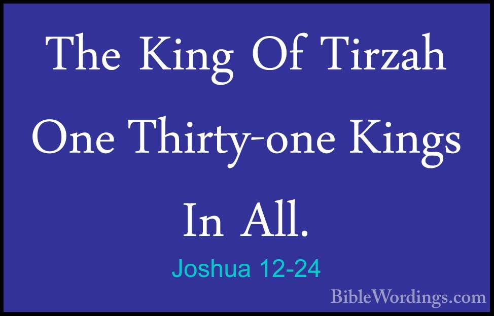 Joshua 12 Holy Bible English