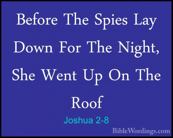 Joshua 2-8 - Before The Spies Lay Down For The Night, She Went UpBefore The Spies Lay Down For The Night, She Went Up On The Roof 