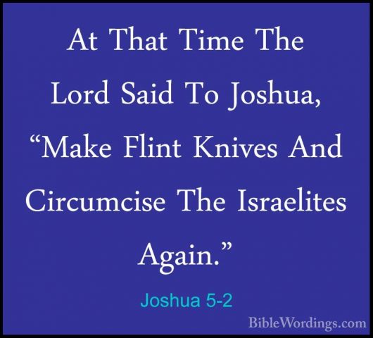 Joshua 5-2 - At That Time The Lord Said To Joshua, "Make Flint KnAt That Time The Lord Said To Joshua, "Make Flint Knives And Circumcise The Israelites Again." 