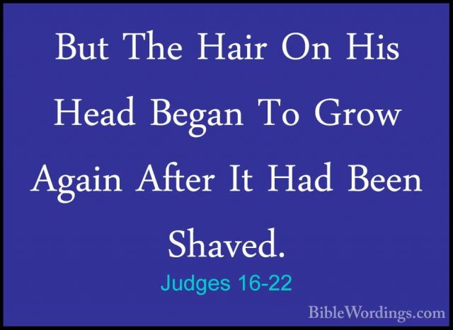 Judges 16-22 - But The Hair On His Head Began To Grow Again AfterBut The Hair On His Head Began To Grow Again After It Had Been Shaved. 