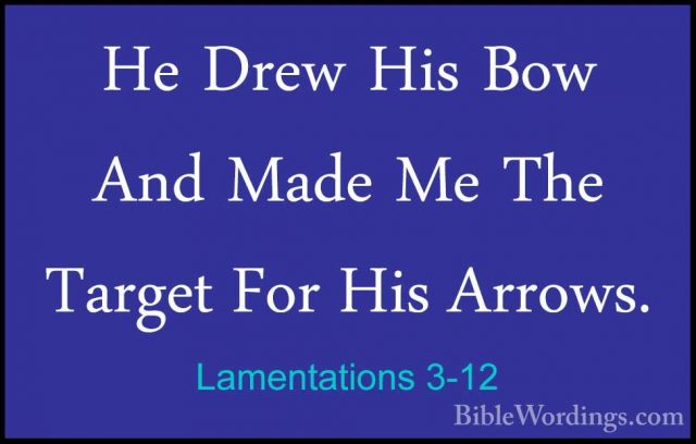 Lamentations 3-12 - He Drew His Bow And Made Me The Target For HiHe Drew His Bow And Made Me The Target For His Arrows. 