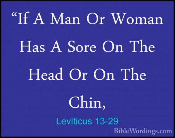Leviticus 13-29 - "If A Man Or Woman Has A Sore On The Head Or On"If A Man Or Woman Has A Sore On The Head Or On The Chin, 