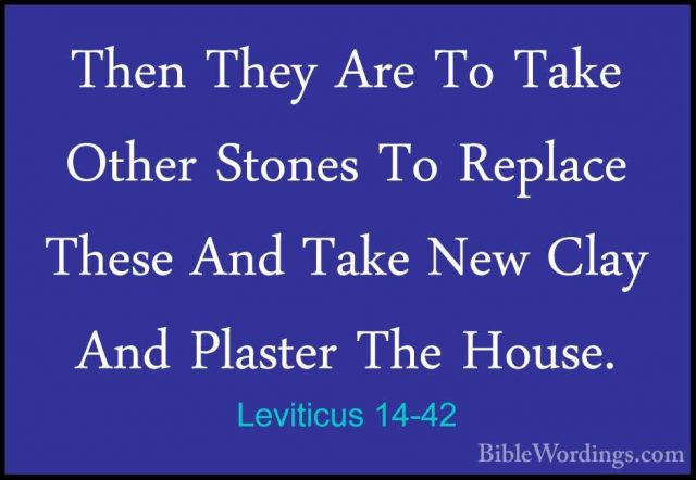 Leviticus 14-42 - Then They Are To Take Other Stones To Replace TThen They Are To Take Other Stones To Replace These And Take New Clay And Plaster The House. 