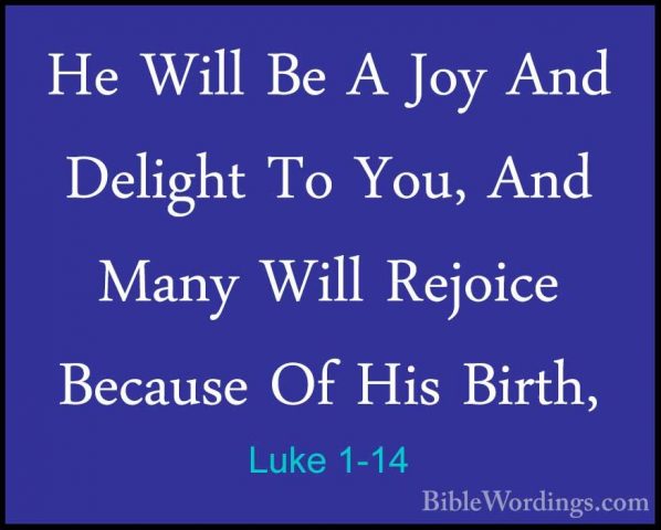 Luke 1-14 - He Will Be A Joy And Delight To You, And Many Will ReHe Will Be A Joy And Delight To You, And Many Will Rejoice Because Of His Birth, 