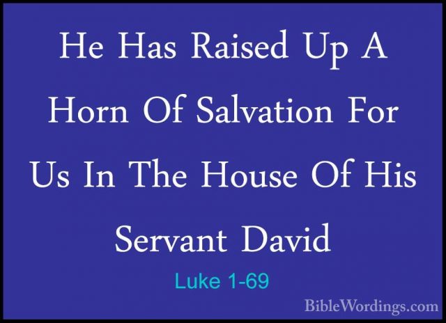 Luke 1-69 - He Has Raised Up A Horn Of Salvation For Us In The HoHe Has Raised Up A Horn Of Salvation For Us In The House Of His Servant David 