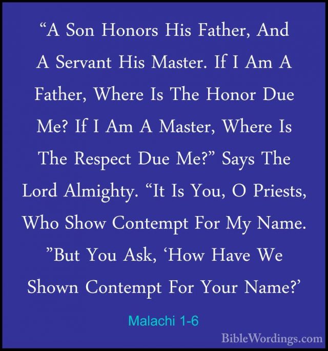 Malachi 1 - Holy Bible English - BibleWordings.com