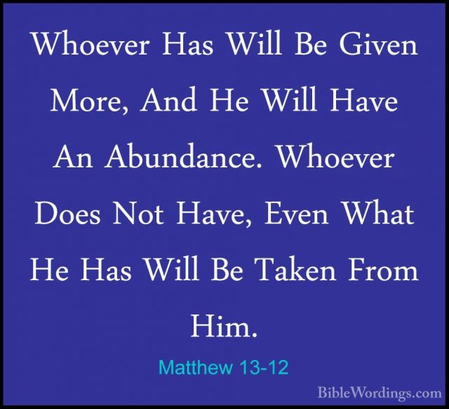 Matthew 13 - Holy Bible English - BibleWordings.com