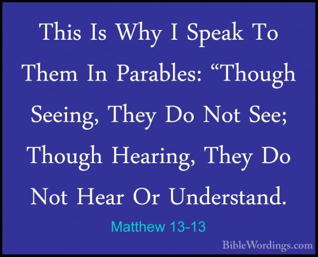 Matthew 13 - Holy Bible English - BibleWordings.com