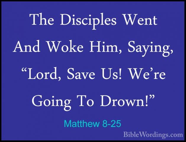 Matthew 8-25 - The Disciples Went And Woke Him, Saying, "Lord, SaThe Disciples Went And Woke Him, Saying, "Lord, Save Us! We're Going To Drown!" 