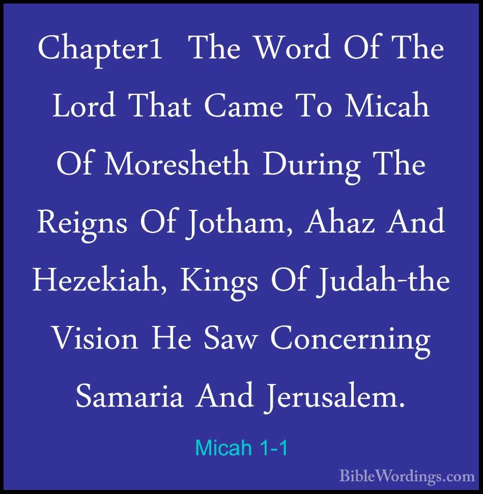 Micah 1 Holy Bible English