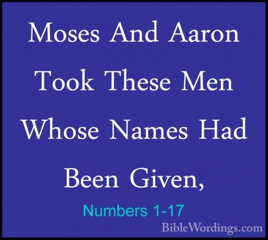 Numbers 1-17 - Moses And Aaron Took These Men Whose Names Had BeeMoses And Aaron Took These Men Whose Names Had Been Given, 