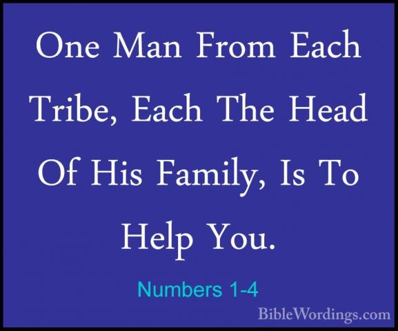 Numbers 1-4 - One Man From Each Tribe, Each The Head Of His FamilOne Man From Each Tribe, Each The Head Of His Family, Is To Help You. 