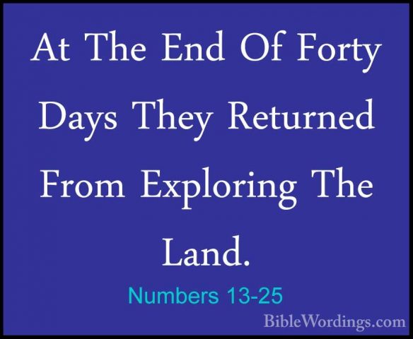 Numbers 13-25 - At The End Of Forty Days They Returned From ExploAt The End Of Forty Days They Returned From Exploring The Land. 