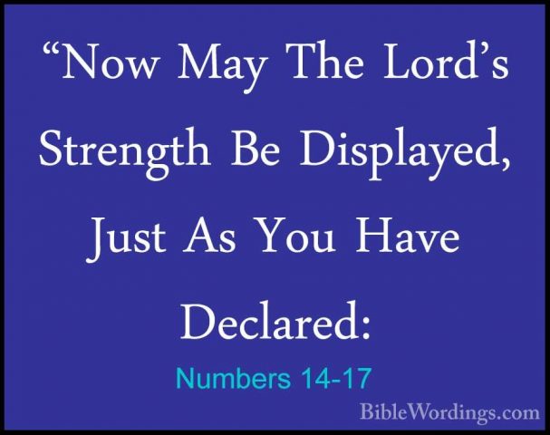 Numbers 14-17 - "Now May The Lord's Strength Be Displayed, Just A"Now May The Lord's Strength Be Displayed, Just As You Have Declared: 