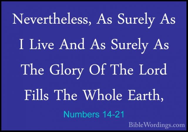 Numbers 14-21 - Nevertheless, As Surely As I Live And As Surely ANevertheless, As Surely As I Live And As Surely As The Glory Of The Lord Fills The Whole Earth, 
