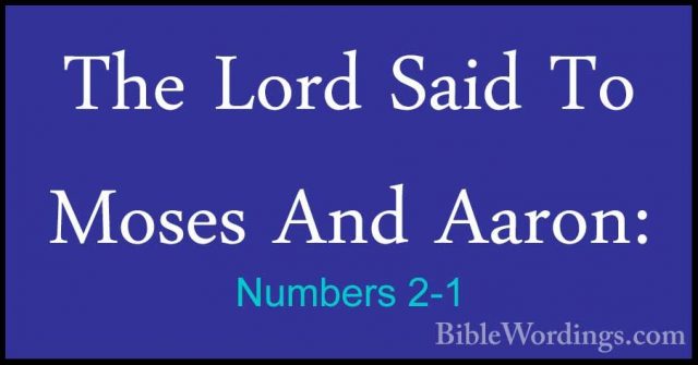 Numbers 2-1 - The Lord Said To Moses And Aaron:The Lord Said To Moses And Aaron: 