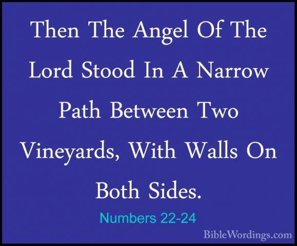 Numbers 22-24 - Then The Angel Of The Lord Stood In A Narrow PathThen The Angel Of The Lord Stood In A Narrow Path Between Two Vineyards, With Walls On Both Sides. 
