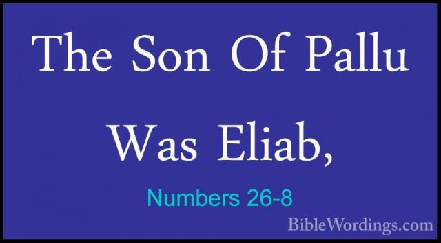 Numbers 26-8 - The Son Of Pallu Was Eliab,The Son Of Pallu Was Eliab, 