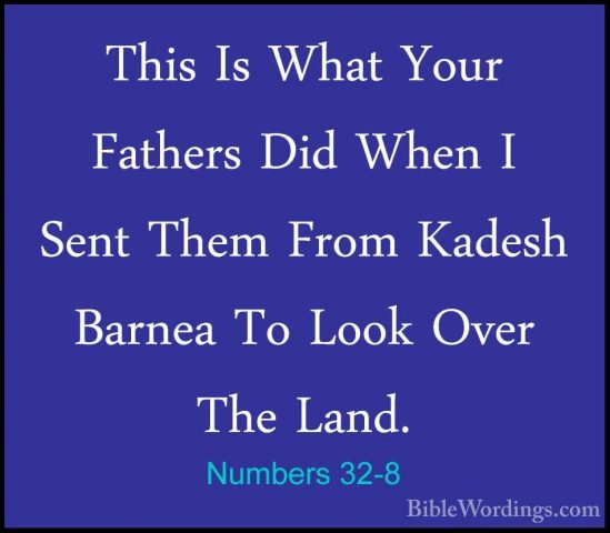 Numbers 32-8 - This Is What Your Fathers Did When I Sent Them FroThis Is What Your Fathers Did When I Sent Them From Kadesh Barnea To Look Over The Land. 