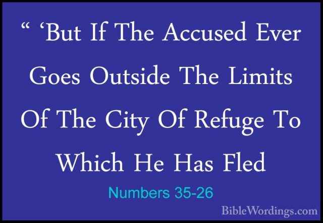 Numbers 35-26 - " 'But If The Accused Ever Goes Outside The Limit" 'But If The Accused Ever Goes Outside The Limits Of The City Of Refuge To Which He Has Fled 