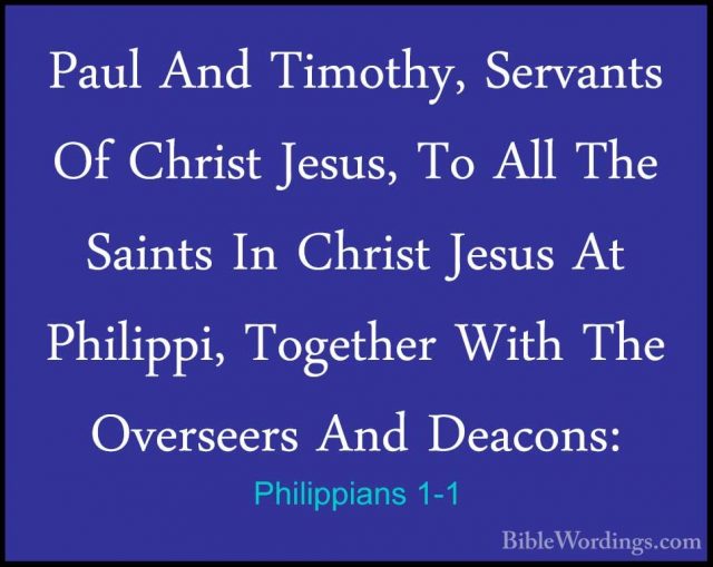 Philippians 1 - Holy Bible English - BibleWordings.com