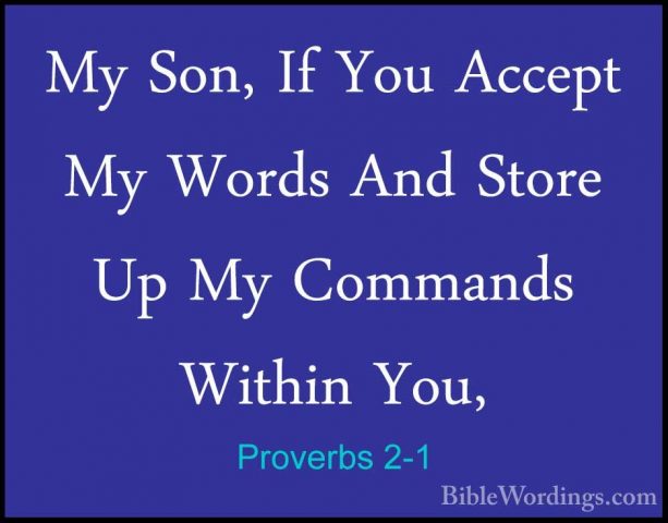 Proverbs 2-1 - My Son, If You Accept My Words And Store Up My ComMy Son, If You Accept My Words And Store Up My Commands Within You, 