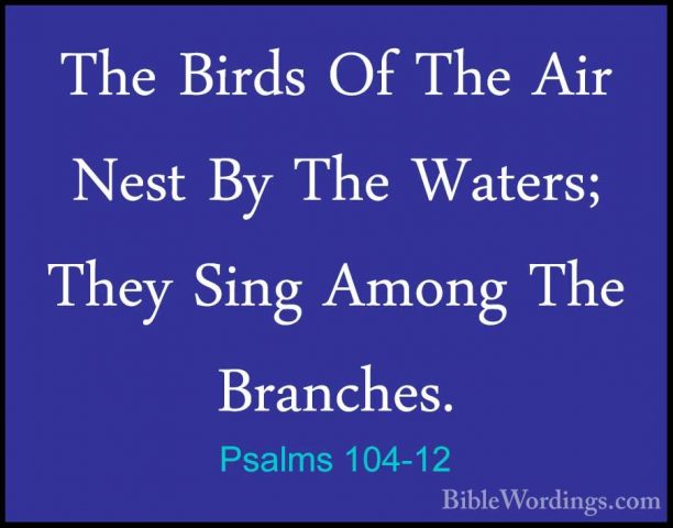 Psalms 104-12 - The Birds Of The Air Nest By The Waters; They SinThe Birds Of The Air Nest By The Waters; They Sing Among The Branches. 