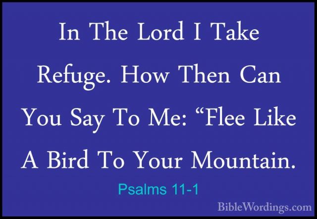 Psalms 11-1 - In The Lord I Take Refuge. How Then Can You Say ToIn The Lord I Take Refuge. How Then Can You Say To Me: "Flee Like A Bird To Your Mountain. 