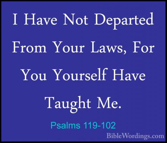Psalms 119-102 - I Have Not Departed From Your Laws, For You YourI Have Not Departed From Your Laws, For You Yourself Have Taught Me. 