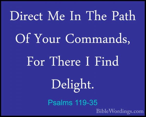 Psalms 119-35 - Direct Me In The Path Of Your Commands, For ThereDirect Me In The Path Of Your Commands, For There I Find Delight. 