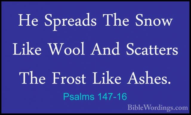 Psalms 147-16 - He Spreads The Snow Like Wool And Scatters The FrHe Spreads The Snow Like Wool And Scatters The Frost Like Ashes. 