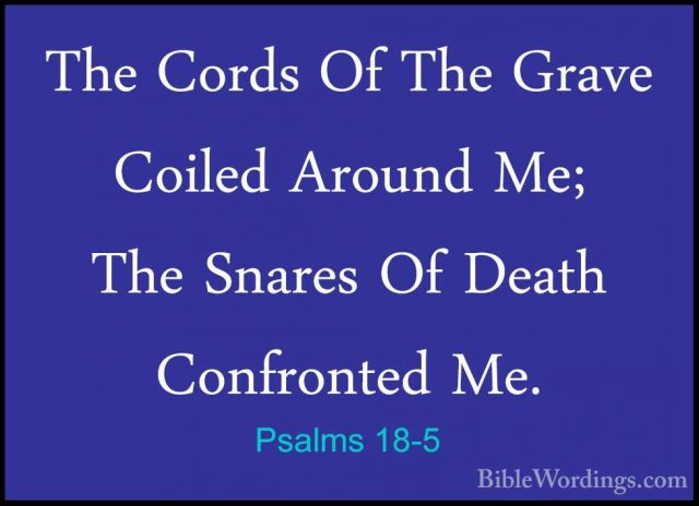 Psalms 18-5 - The Cords Of The Grave Coiled Around Me; The SnaresThe Cords Of The Grave Coiled Around Me; The Snares Of Death Confronted Me. 