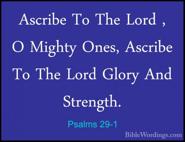 Psalms 29 - Holy Bible English - BibleWordings.com