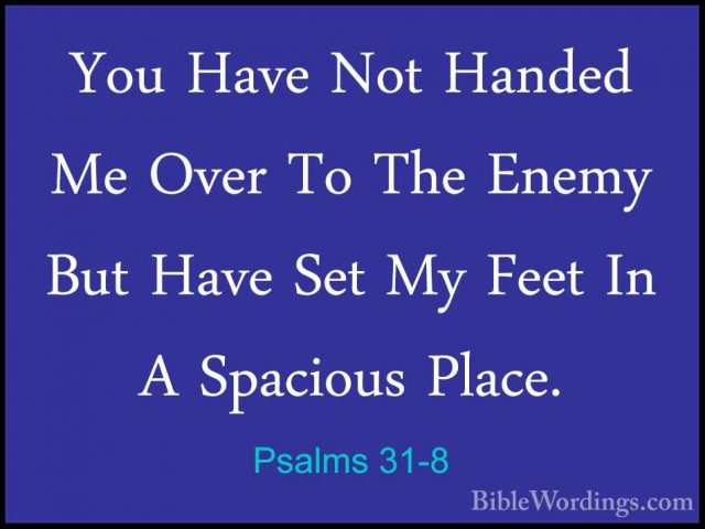 Psalms 31-8 - You Have Not Handed Me Over To The Enemy But Have SYou Have Not Handed Me Over To The Enemy But Have Set My Feet In A Spacious Place. 