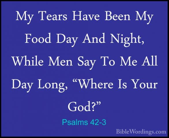 Psalms 42-3 - My Tears Have Been My Food Day And Night, While MenMy Tears Have Been My Food Day And Night, While Men Say To Me All Day Long, "Where Is Your God?" 