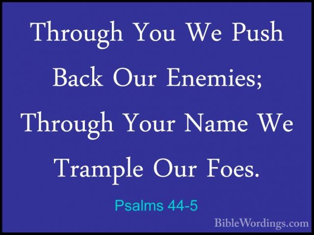 Psalms 44-5 - Through You We Push Back Our Enemies; Through YourThrough You We Push Back Our Enemies; Through Your Name We Trample Our Foes. 