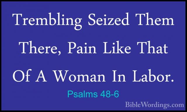 Psalms 48-6 - Trembling Seized Them There, Pain Like That Of A WoTrembling Seized Them There, Pain Like That Of A Woman In Labor. 