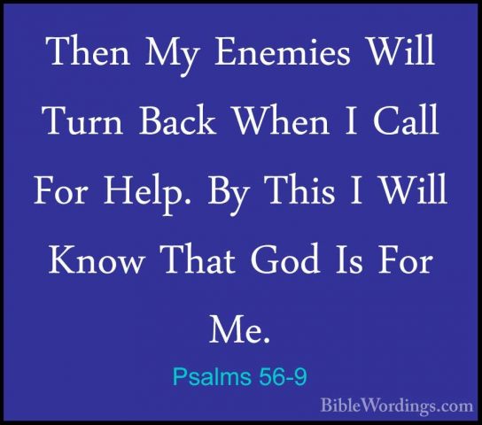 Psalms 56-9 - Then My Enemies Will Turn Back When I Call For HelpThen My Enemies Will Turn Back When I Call For Help. By This I Will Know That God Is For Me. 