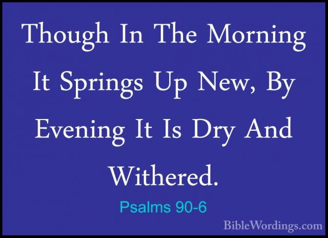 Psalms 90-6 - Though In The Morning It Springs Up New, By EveningThough In The Morning It Springs Up New, By Evening It Is Dry And Withered. 