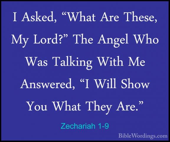 Zechariah 1-9 - I Asked, "What Are These, My Lord?" The Angel WhoI Asked, "What Are These, My Lord?" The Angel Who Was Talking With Me Answered, "I Will Show You What They Are." 
